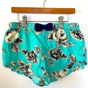AERIE | Women’s Turquoise Floral Pattern Shorts Size Small Petite (SP)